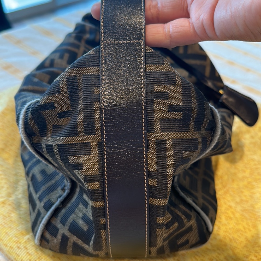 Fendi Large Hobo Bag in Brown Monogram Canvas with Gold Hardware - Picture 2 of 11